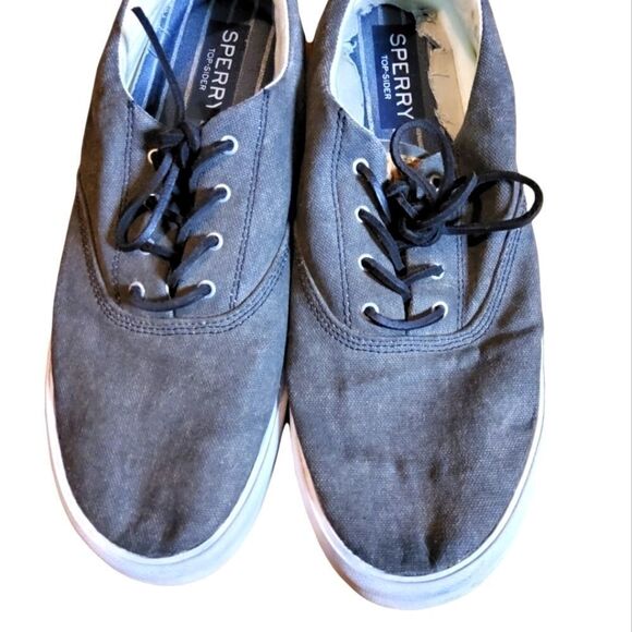 Sperry Charcoal Gray Canvas Low Top Sneakers - Picture 9 of 9